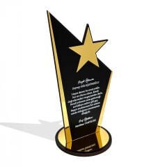 Kişiye Özel Plaket - Ahşap Plaket - Mezuniyet Hatırası - Okul Plaketi - 20cm x 12cm - Siyah PLKT1001S