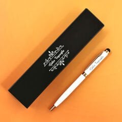 Kişiye Özel İsimli Beyaz Metal Tükenmez Kalem Hediyelik Kutulu 1005B