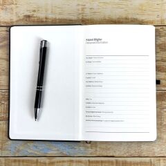 Kişiye Özel İsimli Siyah Ajanda Not Defteri ve Kalem Seti 2413B1006S