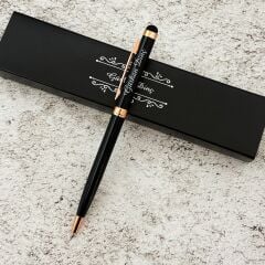 Kişiye Özel İsimli Siyah Metal Tükenmez Kalem Hediyelik Kutulu 1005S