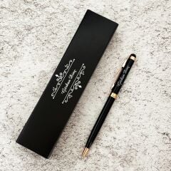 Kişiye Özel İsimli Siyah Metal Tükenmez Kalem Hediyelik Kutulu 1005S