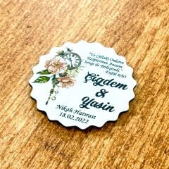 Nikah, Nişan, Düğün, Söz, Kına Hediyelik Ahşap Magnet –20 Adet (7x7cm)