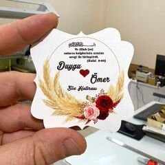 Nikah, Nişan, Düğün, Söz, Kına Hediyelik Ahşap Magnet –50 Adet (7x7cm)