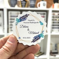 Nikah, Nişan, Düğün, Söz, Kına Hediyelik Ahşap Magnet –50 Adet (7x7cm)