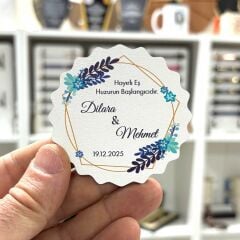 Nikah, Nişan, Düğün, Söz, Kına Hediyelik Ahşap Magnet –20 Adet (7x7cm)