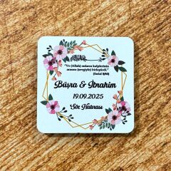 Nikah, Nişan, Düğün, Söz, Kına Hediyelik Ahşap Magnet –20 Adet (6x6cm)