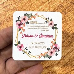 Nikah, Nişan, Düğün, Söz, Kına Hediyelik Ahşap Magnet –20 Adet (6x6cm)