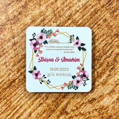 Nikah, Nişan, Düğün, Söz, Kına Hediyelik Ahşap Magnet –20 Adet (6x6cm)
