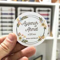 Nikah, Nişan, Düğün, Söz, Kına Hediyelik Ahşap Magnet –20 Adet (7x7cm)