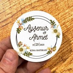 Nikah, Nişan, Düğün, Söz, Kına Hediyelik Ahşap Magnet –20 Adet (7x7cm)