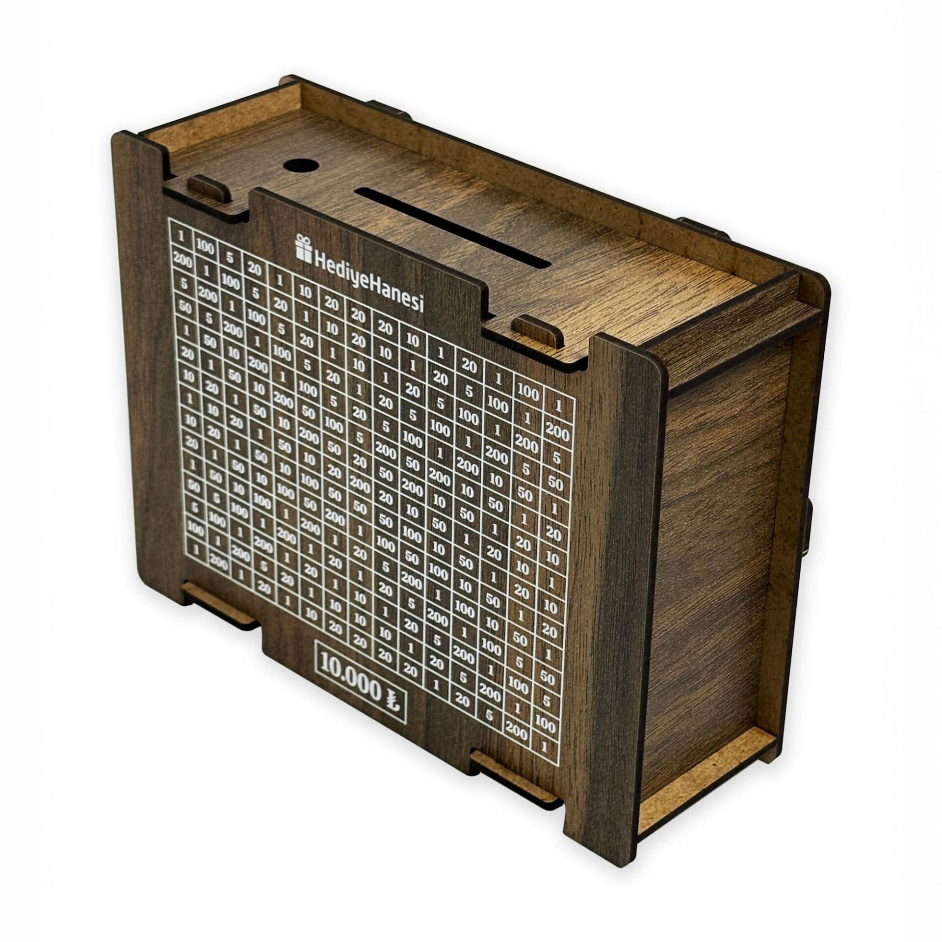 Parabox - 10.000tl Kumbara - Ahşap Para Biriktirme Hedef Kutusu - Hediyelik Ürünler
